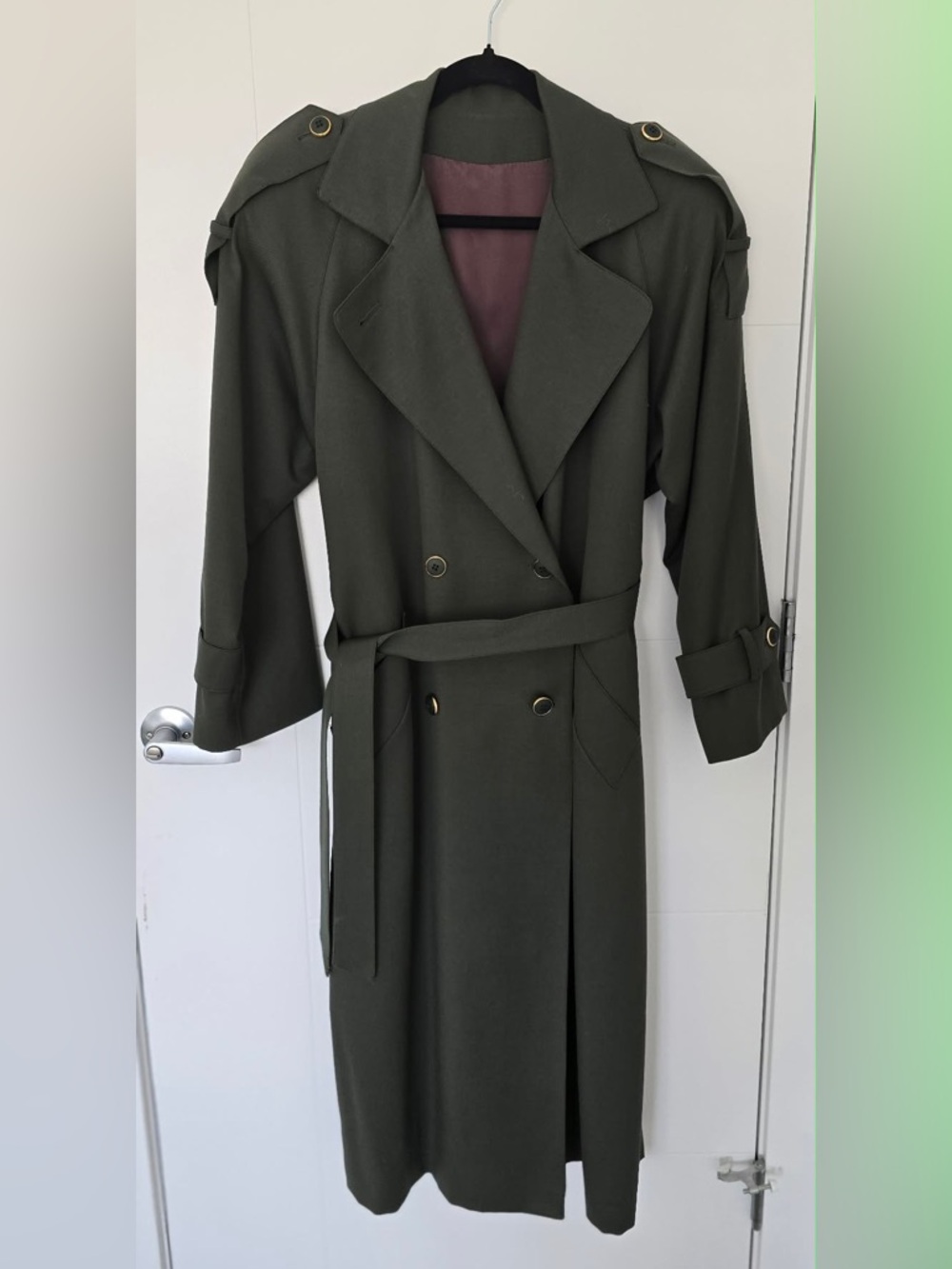 Vintage Mallia Pure Virgin Wool Trench Coat | Made in Canada | Size 6